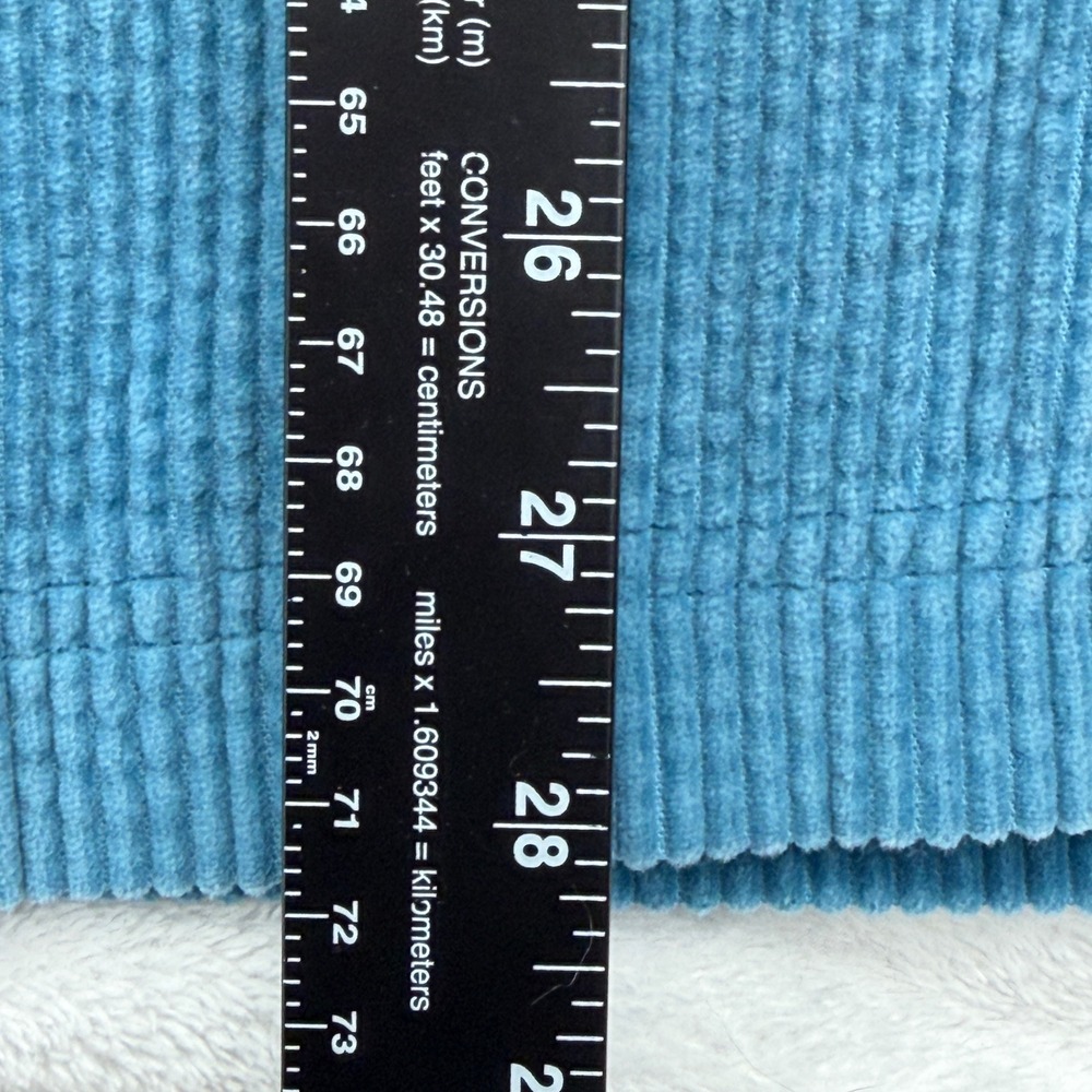 LL Bean Women's M Textured Cotton Corduroy Shirt Teal Button Front Casual - Picture 11 of 12